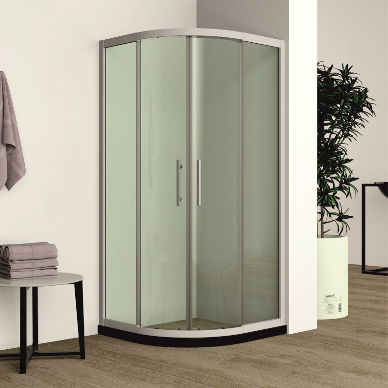 Καμπίνα Ντουζιέρας Οβάλ (R550) Χρωμέ 85-95x85-95x190cm Interceramic, Κρύσταλλο 5mm Nano-Clear